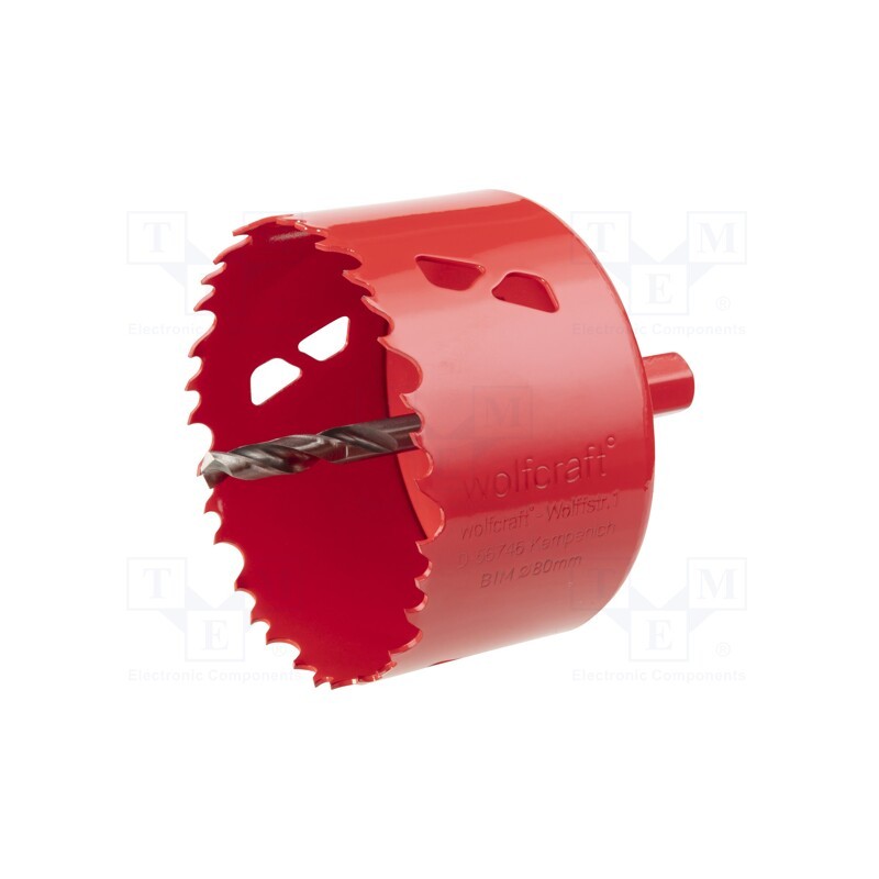 1 pcs x WOLFCRAFT - 5485000 - Hole saw, Ø: 6mm, Ø: 80mm, wood,drywall,steel,plastic, hexagonal