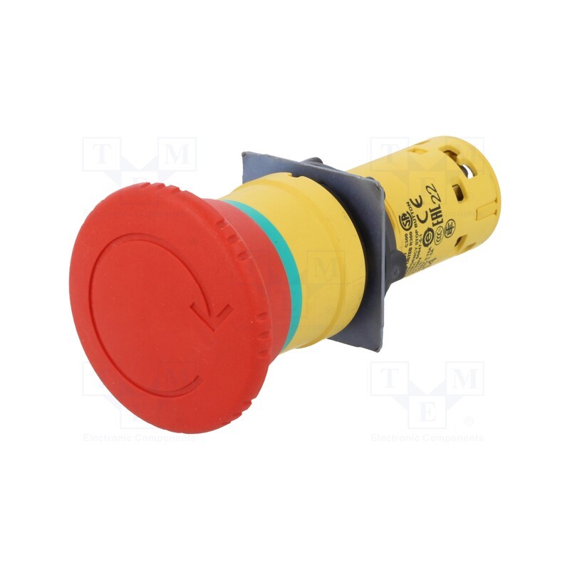 1 pcs x SCHNEIDER ELECTRIC - XB7NS8445 - Switch: emergency stop, 22mm, Stabl.pos: 2, NC + NO, red, none, IP54