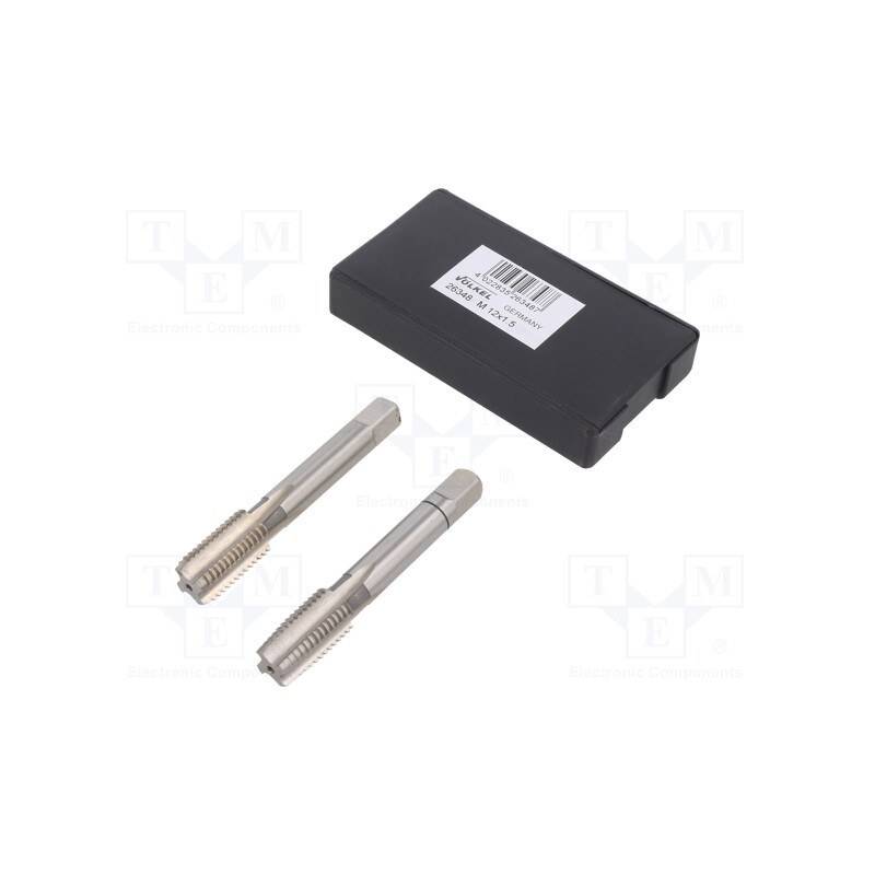 1 set x Vu00d6LKEL - 26348 - Tap, high speed steel grounded HSS-G, M12, 1.5, 70mm, 7mm, 2pcs.