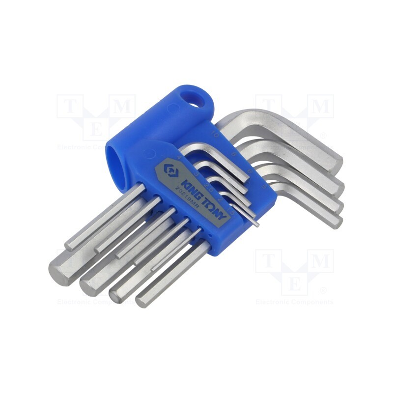 1 set x KING TONY - 20219MR - Wrenches set, hex key, 9pcs.