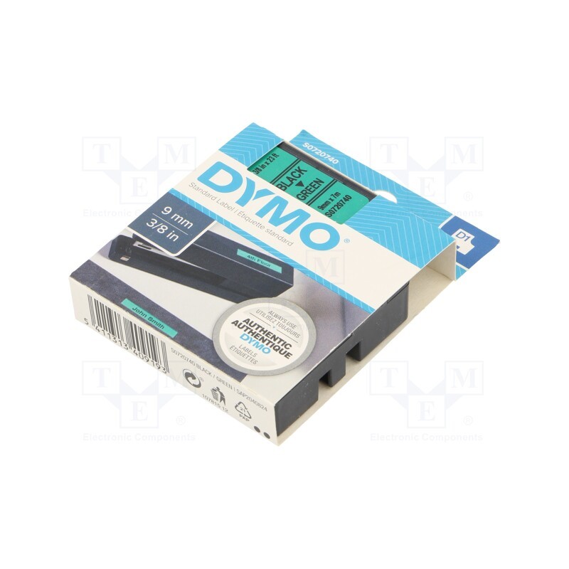1 pcs x DYMO - S0720740 - Tape, 9mm, 7m, green, Character colour: black