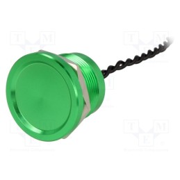 1 pcs x ONPOW - PS223Z10YGR1 (GREEN ANODIZED) - Switch: piezoelectric, Pos: 2, SPST-NO, 0.2A/24VAC, 0.2A/24VDC
