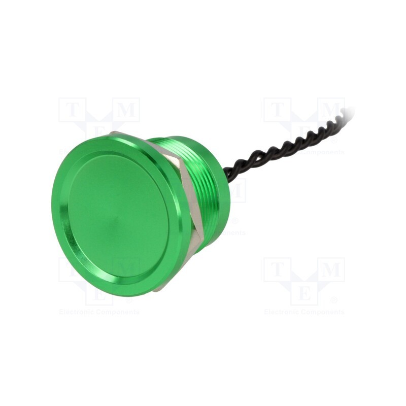 1 pcs x ONPOW - PS223Z10YGR1 (GREEN ANODIZED) - Switch: piezoelectric, Pos: 2, SPST-NO, 0.2A/24VAC, 0.2A/24VDC