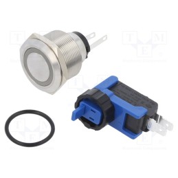 1 pcs x ONPOW - LCA25-11ZE/Y/12V/S - Switch: vandal resistant, Pos: 2, SPST NC + NO, 300mA/250VDC, IP65