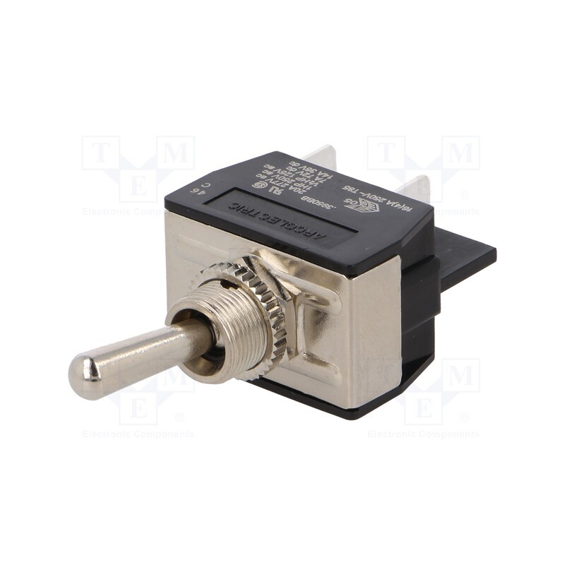 1 pcs x BULGIN - C3950BB - Switch: toggle, Pos: 2, DPST, ON-OFF, 16A/250VAC, Toggle: round, IP40
