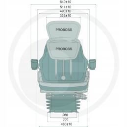 Seat with air suspension as2480 probos