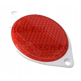 Round red reflector, diameter 75mm, screwed on, 2 x m