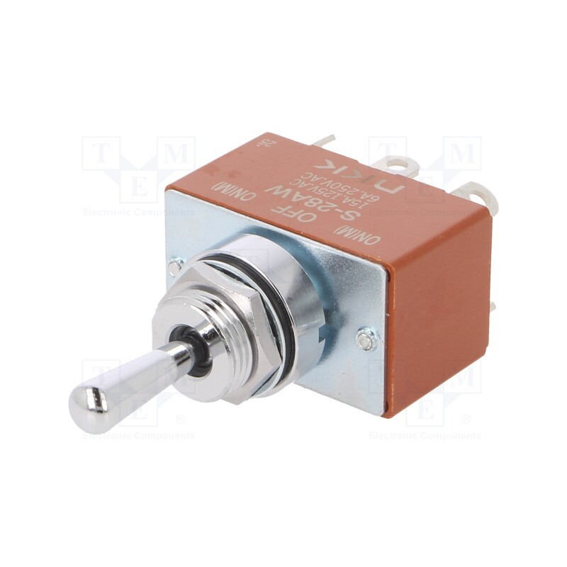 1 pcs x NKK SWITCHES - S28AW - Switch: toggle, Pos: 3, DP3T, (ON)-OFF-(ON), 6A/250VAC, 20A/30VDC