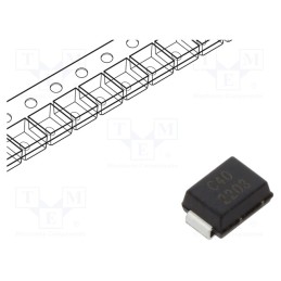 3 pcs x EATON ELECTRIC - 10BJ40CA - Diode: TVS, 1kW, 44.4÷49.1V, 15.5A, bidirectional, SMB,