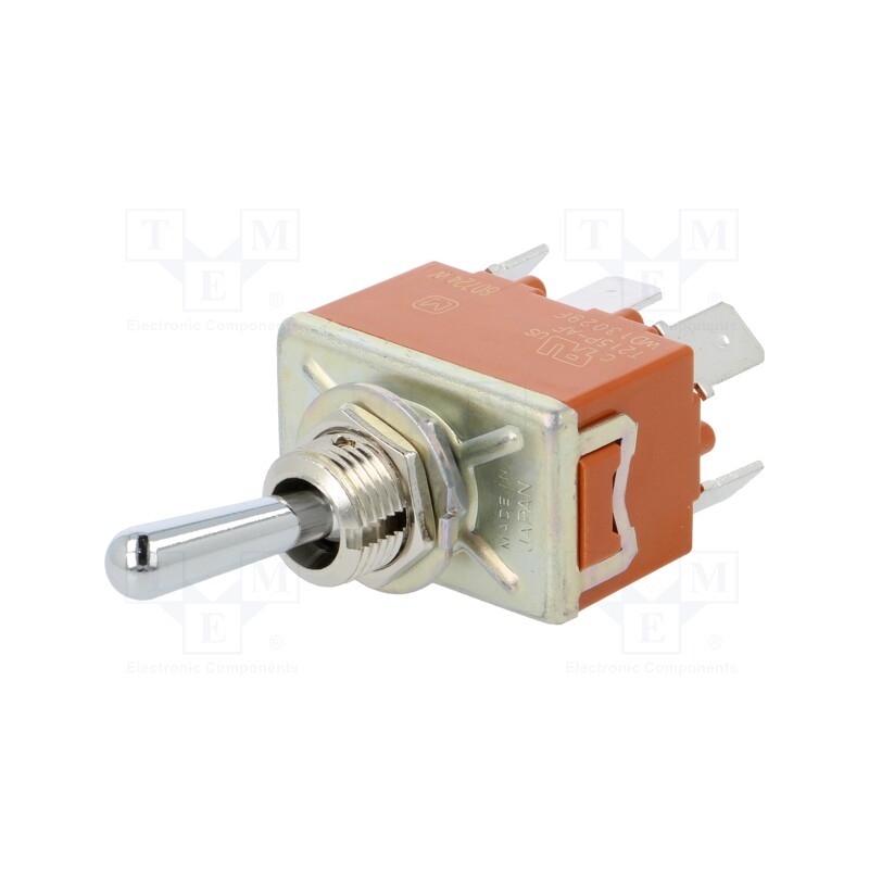 1 pcs x PANASONIC - T215PAULCSAFJ - Switch: toggle, Pos: 3, DP3T, ON-OFF-ON, 15A/250VAC, 15A/30VDC