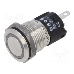 1 pcs x EAO - 82-4151.0124 - Indicator: LED, flat, blue, 24VDC, 24VAC, Ø16mm, Body: silver