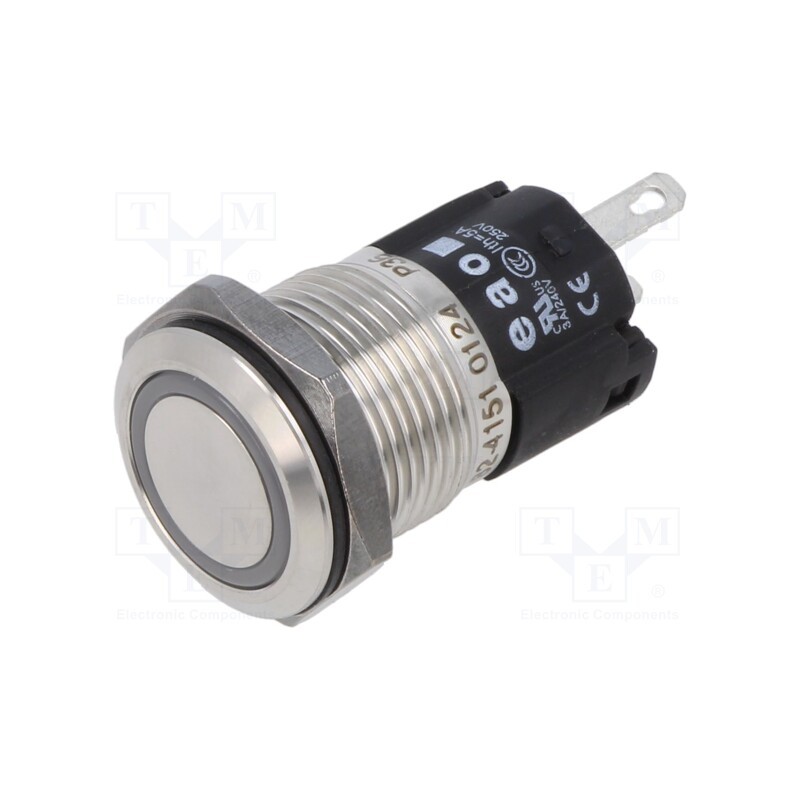 1 pcs x EAO - 82-4151.0124 - Indicator: LED, flat, blue, 24VDC, 24VAC, Ø16mm, Body: silver