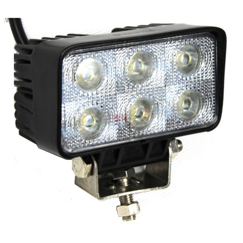 Work lamp 6 LED halogen rectangular 18w 12 24v
