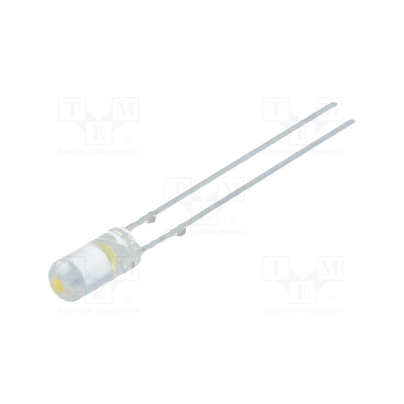 1 pcs x OPTOSUPPLY - OSM5YK39B1B - LED, 3mm, white warm, 750÷1120mcd, 110°, Front: flat, 2.8÷3.6V