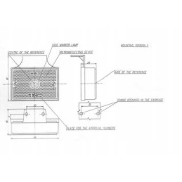 Rectangular marker lamp 12 24v, orange, front