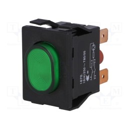 1 pcs x Marquardt - 1670.5202 - Switch: push-button, Pos: 2, DPST, 16A/250VAC, OFF-ON, IP54, green