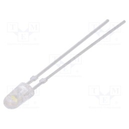 1 pcs x LUCKYLIGHT - LL-504WC2E-W6-3PC - LED, 5mm, white warm, 14000÷23000mcd, 15°, Front: convex, 2.6÷3.6V