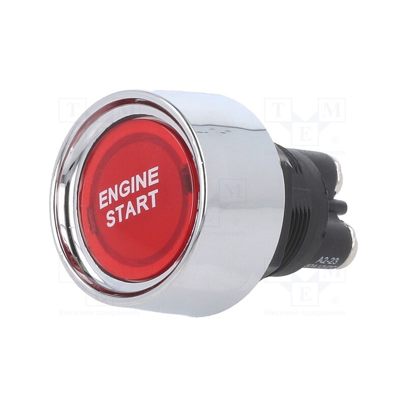 1 pcs x SWITCH COMPONENTS - SA-1B-DC-3-RL-P - Switch: push-button, Pos: 2, SPST-NO, 50A/12VDC, red, Illumin: LED