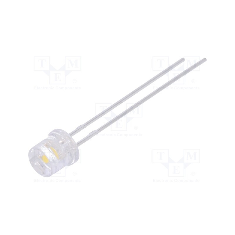 1 pcs x LUCKYLIGHT - LL-504WC1E-W5-3P - LED, 5mm, white neutral, 1000÷1700mcd, 100°, Front: flat, 2.6÷3.6V
