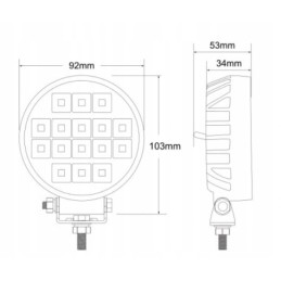 16x round LED work lamp with a switch