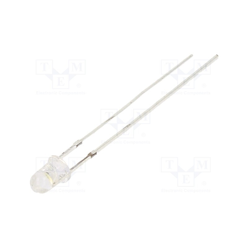 1 pcs x OPTOSUPPLY - OSW4YK3Z71A - LED, 3mm, white cold, 2180÷3000mcd, 70°, Front: convex, 2.8÷3.6V