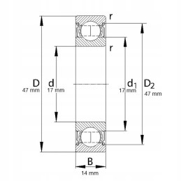 Ball bearing 1 row 6303 2rs claas 63032rs g