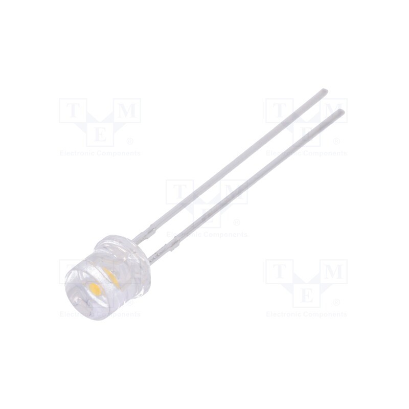 1 pcs x LUCKYLIGHT - LL-504WC1E-W6-3P - LED, 5mm, white warm, 1000÷1700mcd, 100°, Front: flat, 2.6÷3.6V