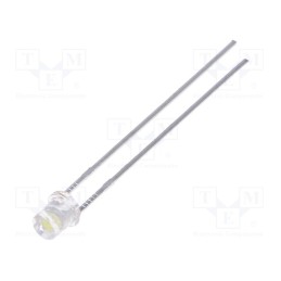 1 pcs x LUCKYLIGHT - LL-304WC1X-W2-3P - LED, 3mm, white cold, 780÷1300mcd, 100°, Front: flat, 2.6÷3.6V