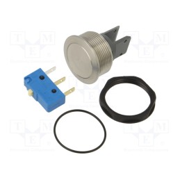 1 pcs x SCHURTER - 1241.6631.1110000 - Switch: vandal resistant, Pos: 2, SPDT, 0.1A/30VDC, ON-(ON), panel