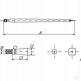 Loader straight profile, double t 36x810 mm