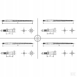 Loader straight profile, double t 36x810 mm