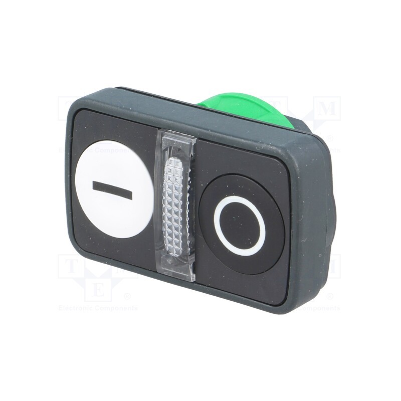 1 pcs x SCHNEIDER ELECTRIC - ZB5AW7A1721 - Switch: double, 22mm, Stabl.pos: 1, white/black, IP66, flat, Pos: 2