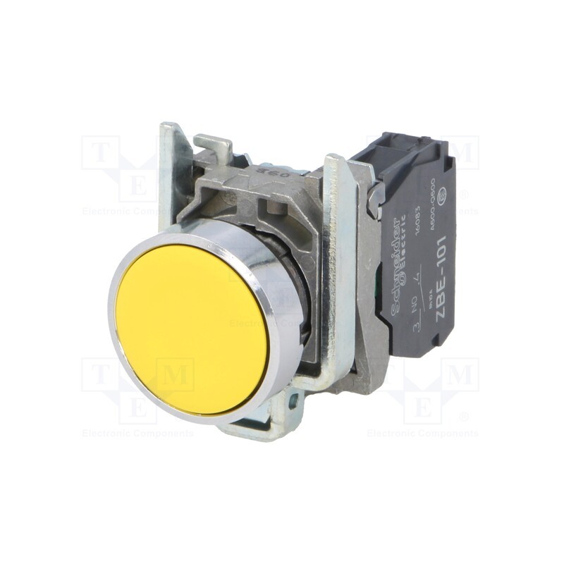 1 pcs x SCHNEIDER ELECTRIC - XB4BA51 - Switch: push-button, 22mm, Stabl.pos: 1, NO, yellow, none, 3A/240VAC