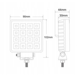 Work lamp 16x LED square with a switch