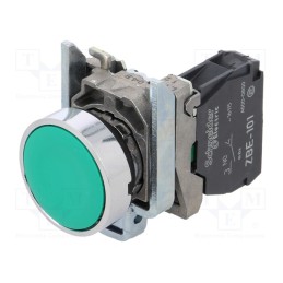1 pcs x SCHNEIDER ELECTRIC - XB4BA31 - Switch: push-button, 22mm, Stabl.pos: 1, NO, green, none, 3A/240VAC
