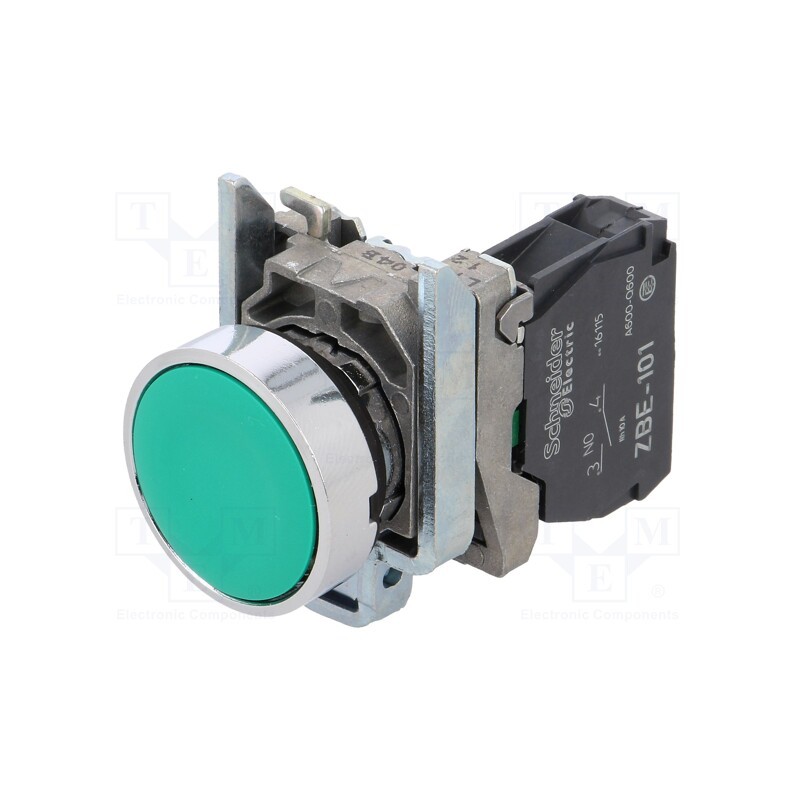 1 pcs x SCHNEIDER ELECTRIC - XB4BA31 - Switch: push-button, 22mm, Stabl.pos: 1, NO, green, none, 3A/240VAC