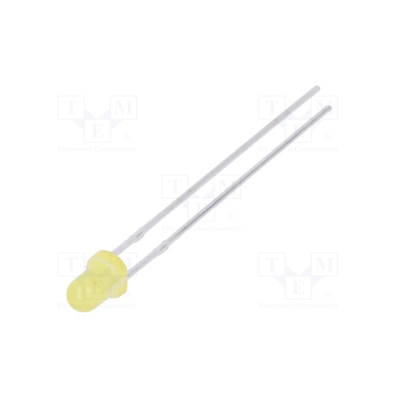 1 pcs x LUCKYLIGHT - LL-304YD2C-1B - LED, 3mm, yellow, 210÷350mcd, 60°, Front: convex, 1.6÷2.4V