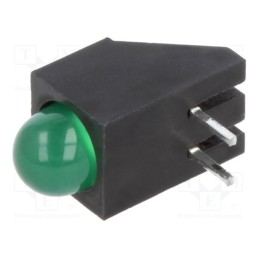 1 pcs x LUMEX - SSF-LXH100GD - LED, in housing, green, 4.75mm, No.of diodes: 1, 20mA, 60°, 2.2÷2.6V