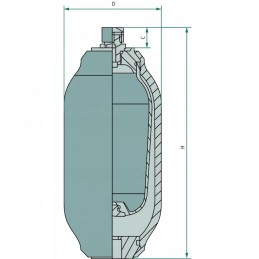 Hydraulic accumulator 1500 cm3 m18x1 5 85048004