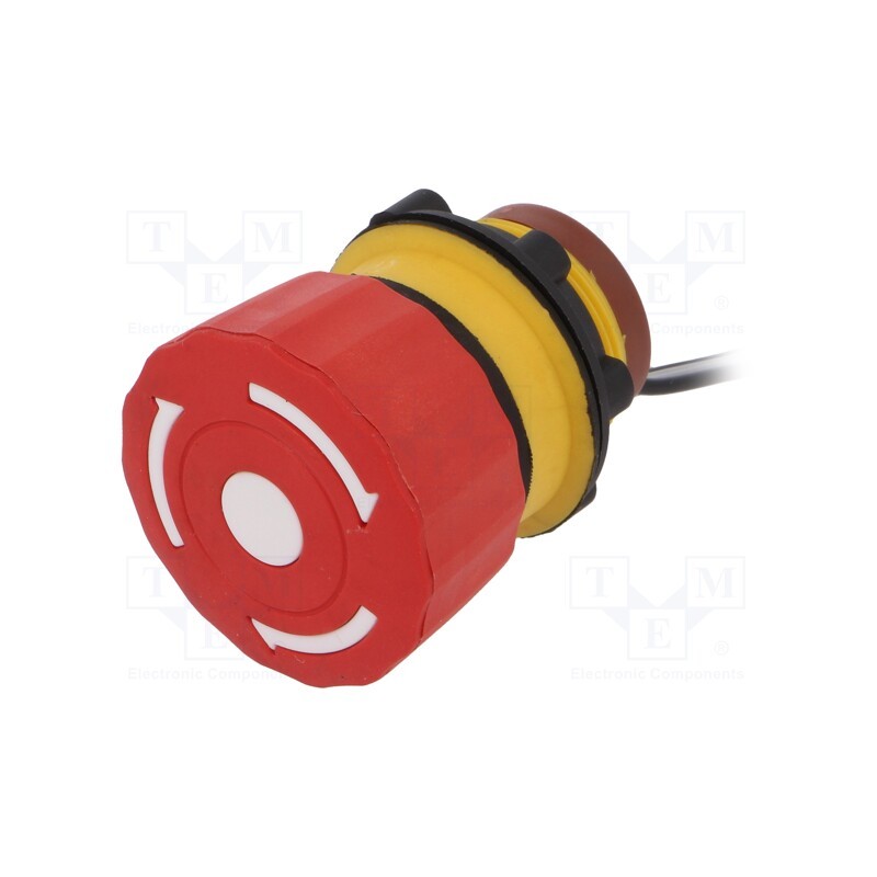 1 pcs x ONPOW - LAS1-A22Y-02TSB/L - Switch: emergency stop, 22mm, Stabl.pos: 2, NC x2, red, 1.5A/250VAC