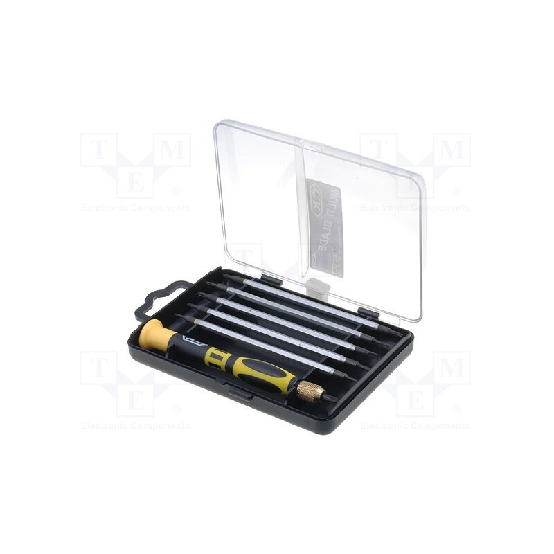 1 set x C.K - T4896 - Kit: screwdriver bits, Phillips,flat,Torx, 115mm, plastic box