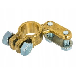 Battery terminal made of reinforced and screwed brass