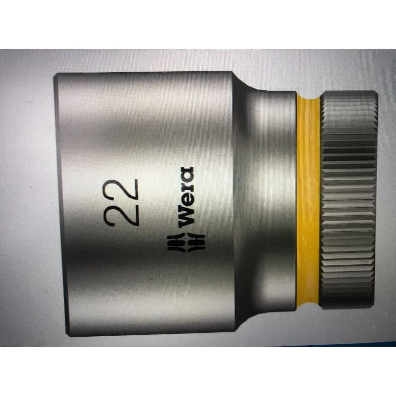 Wera 22mm Hex Socket With 1/2 in Drive , Length 37 mm