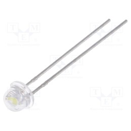 1 pcs x LUCKYLIGHT - LL-484WC1F-W2-3P - LED, 4.8mm, white cold, 1300÷2200mcd, 90°, Front: convex, 2.6÷3.6V