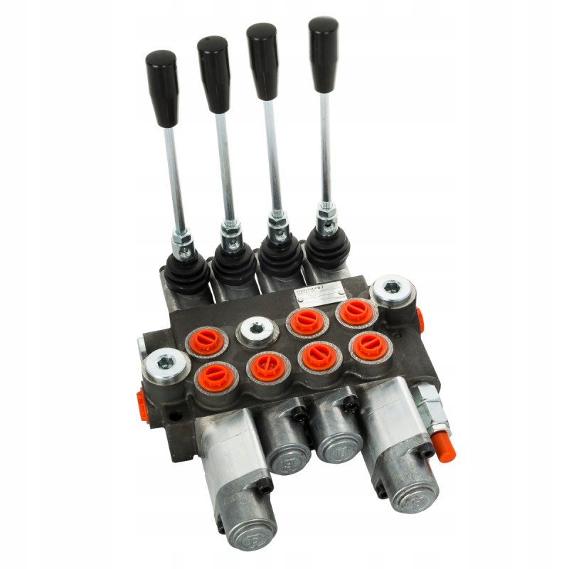Hydraulic distributor 40l, 4 sections, 2p, 1d, 1j