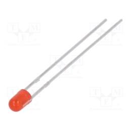1 pcs x LUCKYLIGHT - LL-304VD2P-1B - LED, 3mm, red, 160÷270mcd, 80°, Front: convex, 1.6÷2.4V