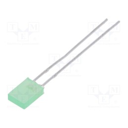 1 pcs x LUCKYLIGHT - LL-254PGD1F-G5-2B - LED, rectangular, 5x2x7.15mm, green, 600÷1000mcd, 130°, Front: flat
