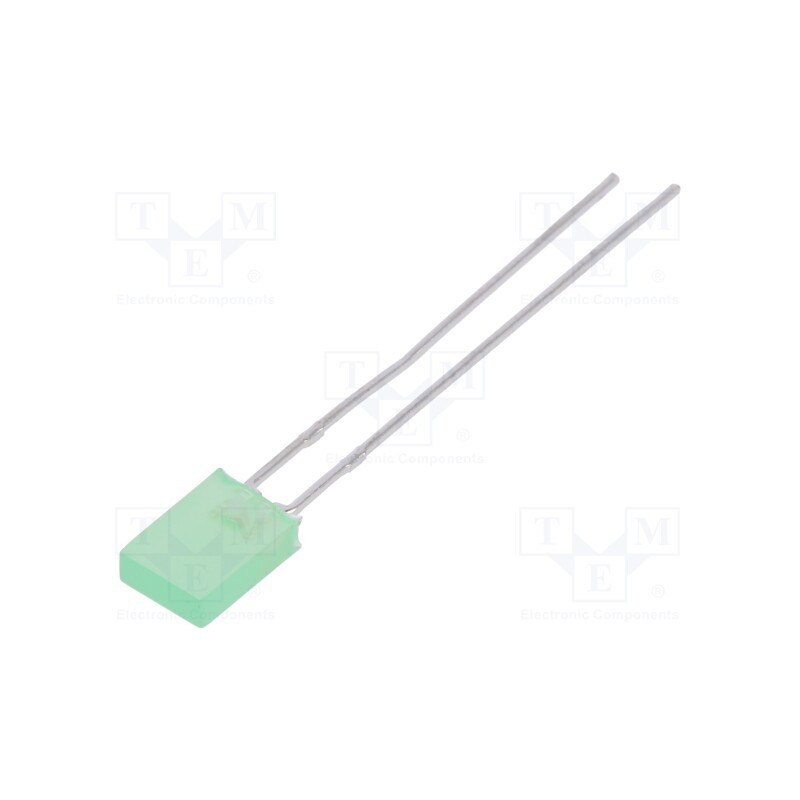 1 pcs x LUCKYLIGHT - LL-254PGD1F-G5-2B - LED, rectangular, 5x2x7.15mm, green, 600÷1000mcd, 130°, Front: flat