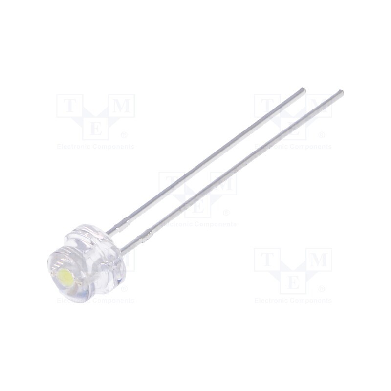 1 pcs x LUCKYLIGHT - LL-484WC1C-W2-3P - LED, 4.8mm, white cold, 1300÷2200mcd, 100°, Front: convex, 2.6÷3.6V