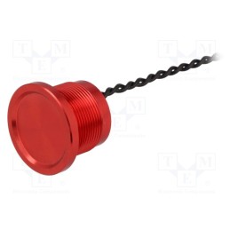 1 pcs x ONPOW - PS223Z10YRD1 (RED ANODIZED) - Switch: piezoelectric, Pos: 2, SPST-NO, 0.2A/24VAC, 0.2A/24VDC